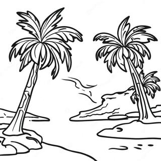 Jamaica Landscape With Palm Trees Coloring Page 19831-15963