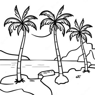 Jamaica Landscape With Palm Trees Coloring Page 19831-15964