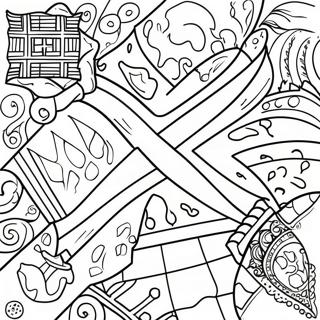 Colorful Jamaica Flag Coloring Page 19832-15965