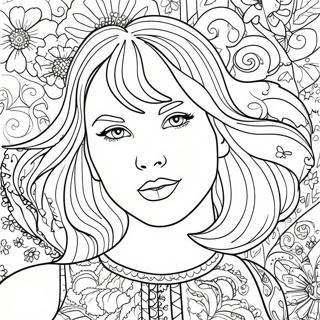 Taylor Swift Red Album Cover Coloring Page 19841-15971