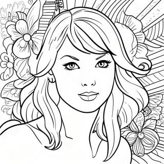 Taylor Swift Red Album Cover Coloring Page 19841-15972