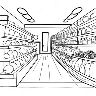 Grocery Store Coloring Pages