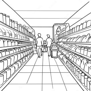 Busy Grocery Aisle Coloring Page 19852-15989