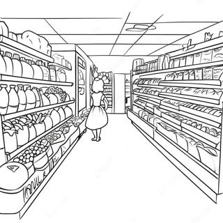 Busy Grocery Aisle Coloring Page 19852-15990