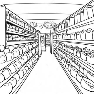 Busy Grocery Aisle Coloring Page 19852-15991