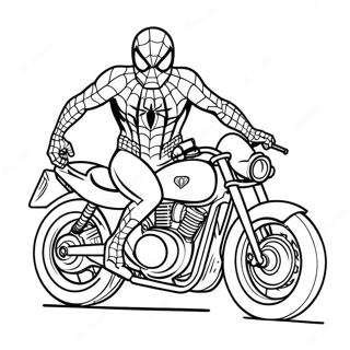 Spiderman Motorcycle Coloring Pages