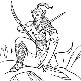 Na Vi Warrior In Battle Coloring Page 19912-16027