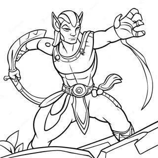 Na Vi Warrior In Battle Coloring Page 19912-16028