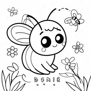 Cute Bumblebee With Flowers Coloring Page 1992-1639