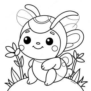 Cute Bumblebee With Flowers Coloring Page 1992-1640