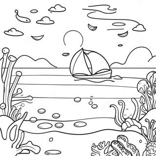 Realistic Ocean Scene Coloring Page 19941-16045