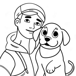 Ryder With His Loyal Pup Coloring Page 19992-16090