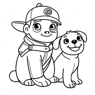 Ryder With His Loyal Pup Coloring Page 19992-16092