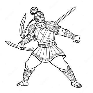 Akaza In Battle Pose Coloring Page 20012-16109