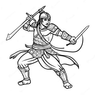 Akaza In Battle Pose Coloring Page 20012-16110