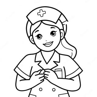 Caring Nurse With Heart Coloring Page 20042-16134