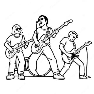 Energetic Rock Band Performing Live Coloring Page 20062-16149