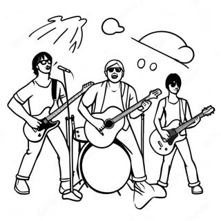 Energetic Rock Band Performing Live Coloring Page 20062-16150