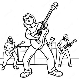 Energetic Rock Band Performing Live Coloring Page 20062-16151