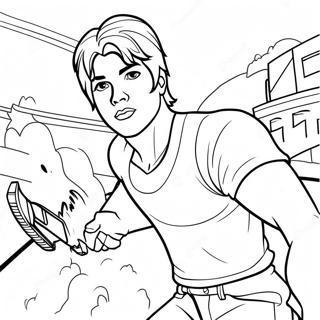 Johnny Cade In Action Coloring Page 20092-16169