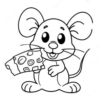 Happy Mouse With Cheese Coloring Page 2012-1659