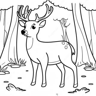 Buck Deer In A Forest Coloring Page 20171-16235