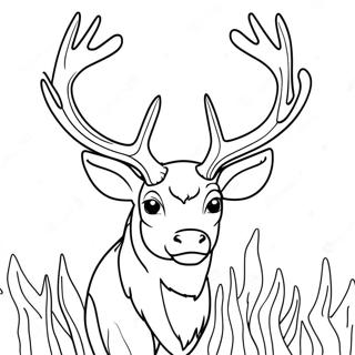 Majestic Buck With Antlers Coloring Page 20172-16239