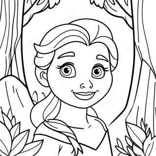 Elsa In Magical Forest Coloring Page 20182-16249