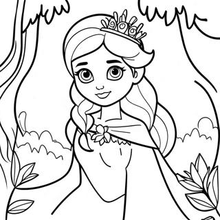 Elsa In Magical Forest Coloring Page 20182-16250