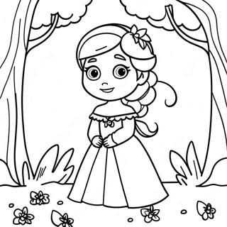 Elsa In Magical Forest Coloring Page 20182-16251