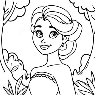 Elsa In Magical Forest Coloring Page 20182-16252