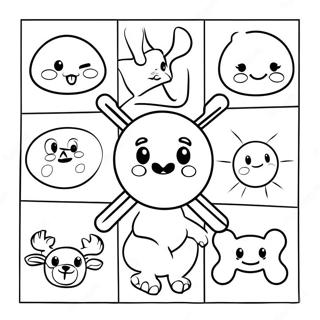 Fun Tic Tac Toe With Cute Animals Coloring Page 20192-16253