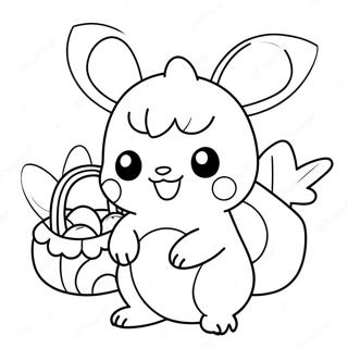 Cute Pokemon With Easter Baskets Coloring Page 20212-16269