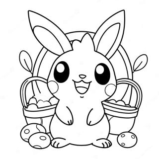 Cute Pokemon With Easter Baskets Coloring Page 20212-16270