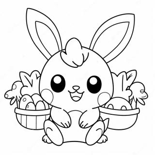 Cute Pokemon With Easter Baskets Coloring Page 20212-16272