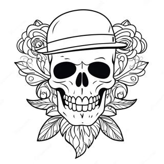 Gangsta Tattoo Skull Coloring Page 2021-1653