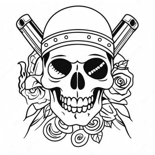 Gangsta Tattoo Skull Coloring Page 2021-1654