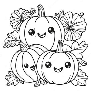 Adorable Pumpkin Family Coloring Page 20232-16290