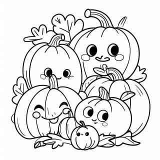 Adorable Pumpkin Family Coloring Page 20232-16292