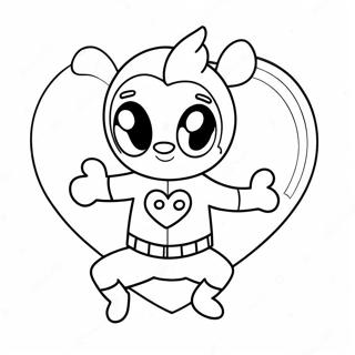 Cute Spiderman With Heart Coloring Page 20242-16294