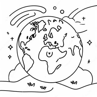 Colorful Earth With Smiling Faces Coloring Page 20292-16330