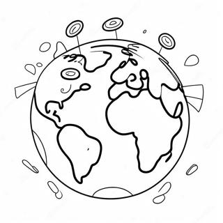 Colorful Earth With Smiling Faces Coloring Page 20292-16331