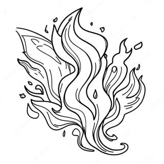 Fiery Fire Element Coloring Page 202-166