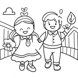 Joyful Homecoming Scene Coloring Page 20312-16350