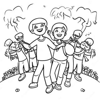 Joyful Homecoming Scene Coloring Page 20312-16351