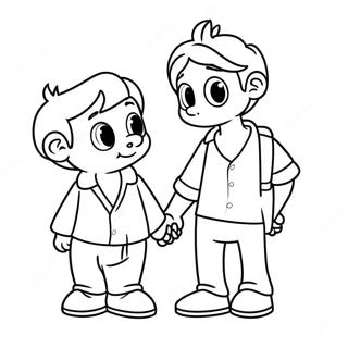 Luca And Alberto Friendship Coloring Page 2032-1672