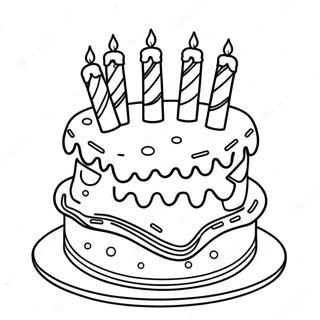 Birthday Cake With Candles Coloring Page 20351-16378