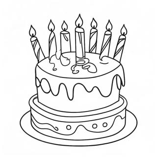 Birthday Cake With Candles Coloring Page 20351-16379