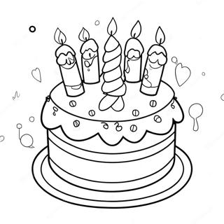 Birthday Cake With Candles Coloring Page 20351-16380