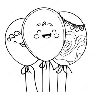 Happy Birthday Balloons Coloring Page 20352-16381